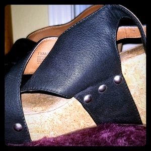 LUCKY BRAND-SANDLES-BLK. CHUNKY-HEELS